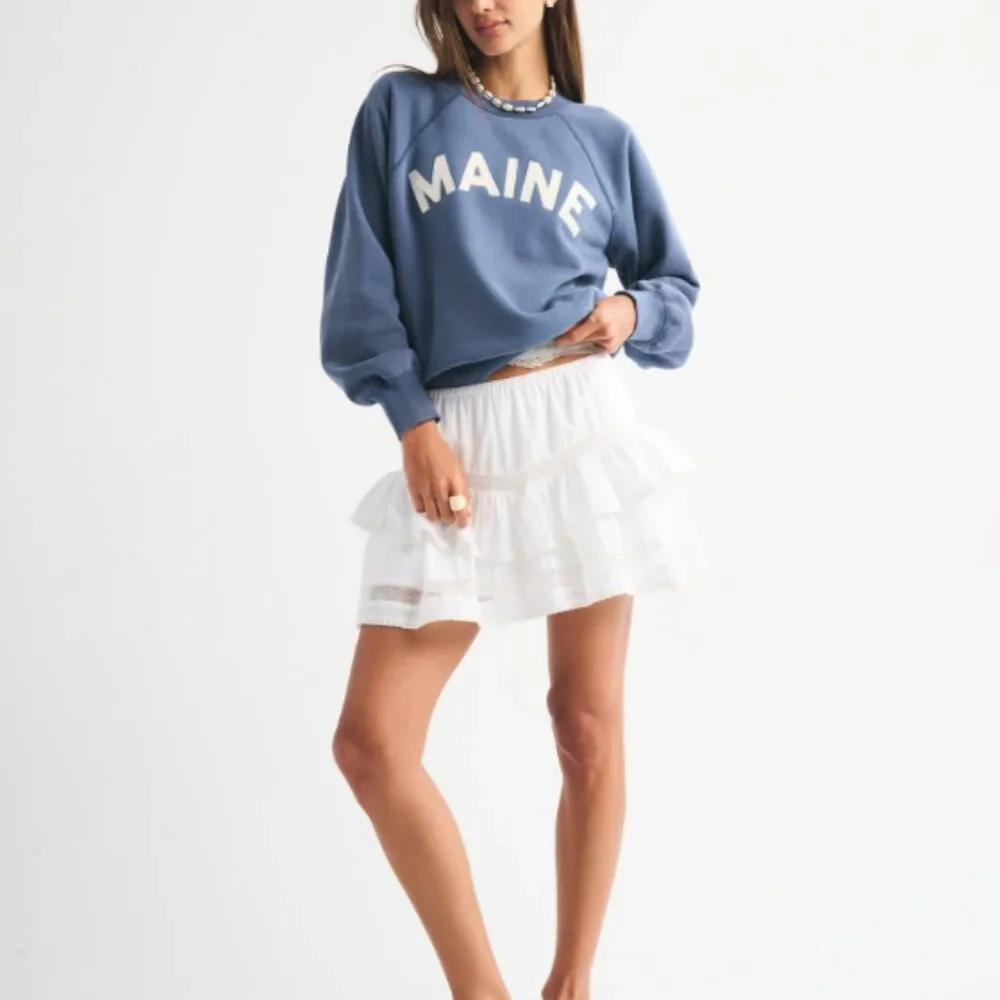 Abercrombie & Fitch Women's Graphic Raglan Classic Sunday Crew - Picture 6 of 10